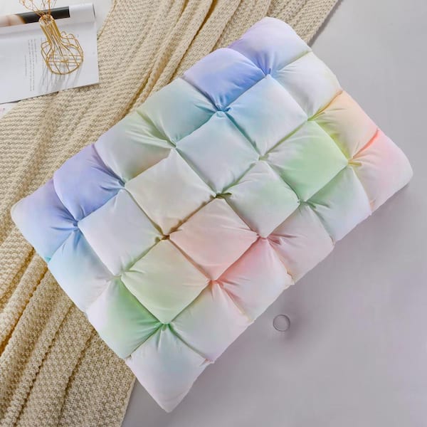 Unbranded Soft Bed Pillows Queen, Fluffy Down Alternative Pillow, Rainbow Colors