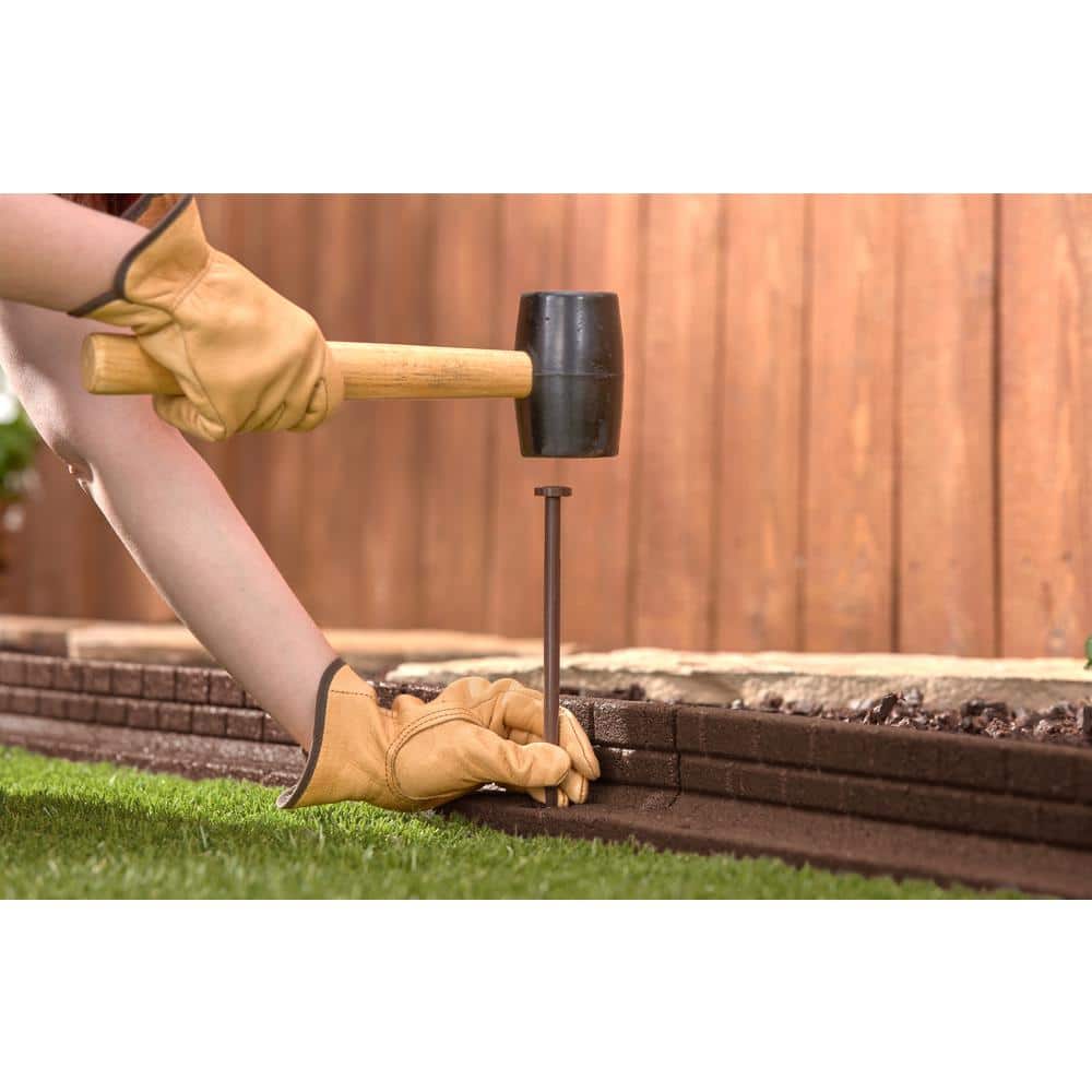 4 ft. Brickface Rubber Landscape Lawn Edging (Set of 6)
