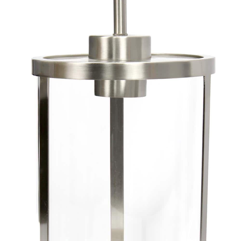 Brushed Nickel Adjustable Farmhouse Glass Pendant Light