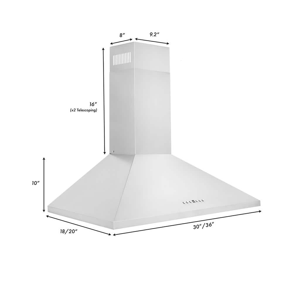 30-Inch Stainless Steel Convertible Wall Mount Range Hood