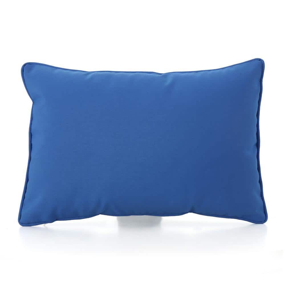 Clihome Outdoor Blue Rectangular Bolster Pillow with Water Resistant