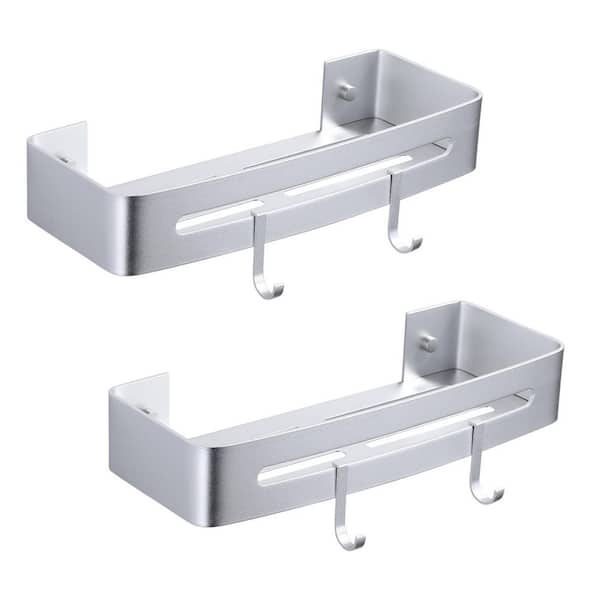 12.6in. W x 2.2in. H x 5in. D Stainless Steel Rectangular Bathroom Shower Shelves Wall Mounted in Brushed Nickel(2-Pack)