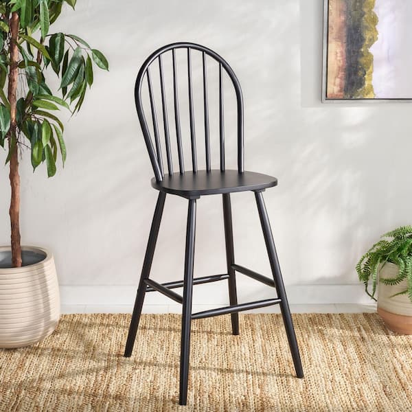 Omaha 48.2 in. H Black Wood Bar Stool