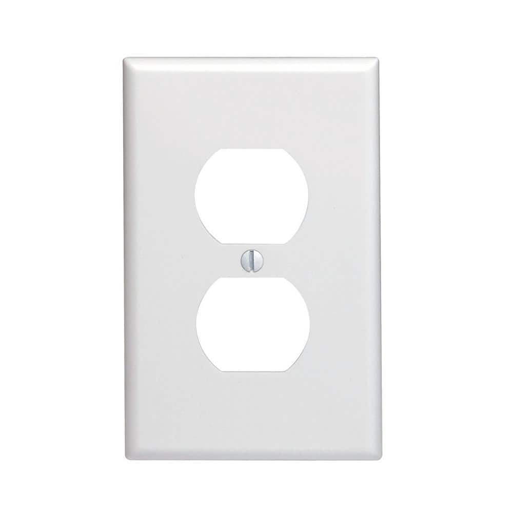 UPC 078477153895 product image for 1-Gang White Duplex Outlet/Receptacle Plastic Midway/Midsize Wall Plate (1-Pack) | upcitemdb.com