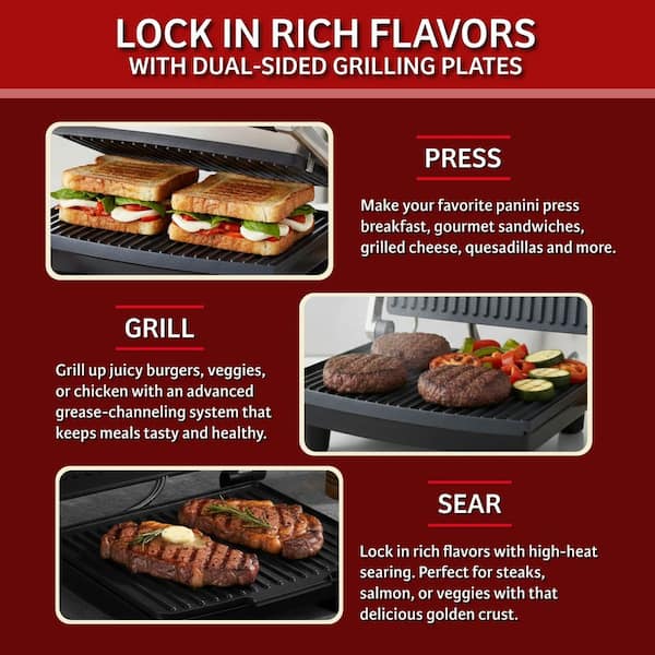 Presse à Sandwich / Machine à Panini Portable - Revêtement Antiadhésif - Poignée Amovible - Parfaite Pour Barbecue, Camping, Maison