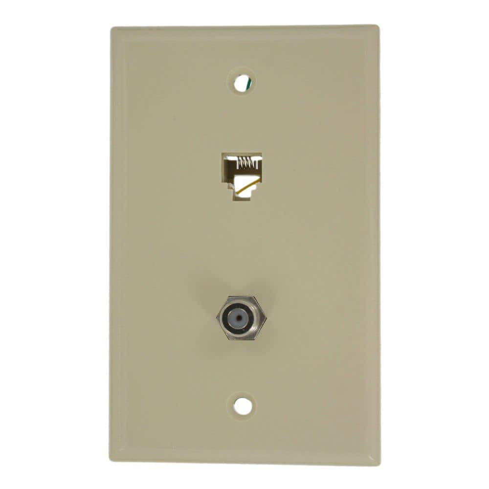 UPC 078477784006 product image for 6P4C F-Connector Wall Phone Jack Type 625D, Ivory 40259-I | upcitemdb.com