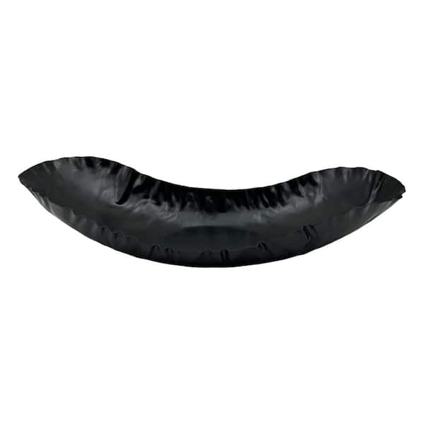 18.5 in. Decorative Aluminum Bean Tray in Black