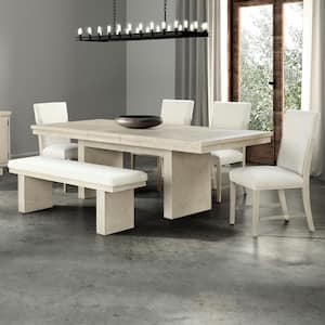 Bronin 6-Piece Natural Wood Top Dining Room Set (Seats 6)