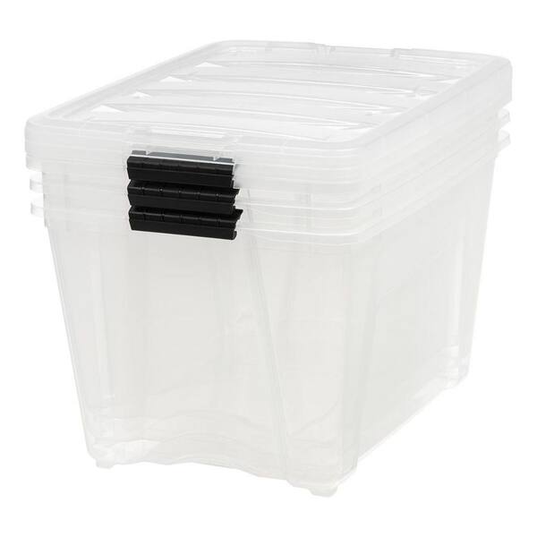 iPack 3PC Set Plastic Storage Containers with Lids - White