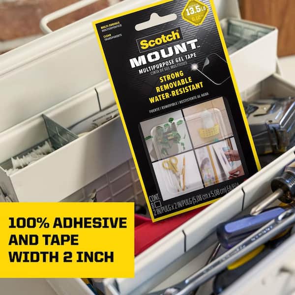 2 in. Multipurpose Gel Tape Squares, 8 Pack