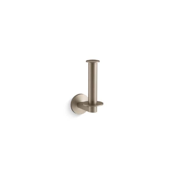 KOHLER Components Vertical Toilet Paper Holder in Vibrant Brushed Moderne Brass