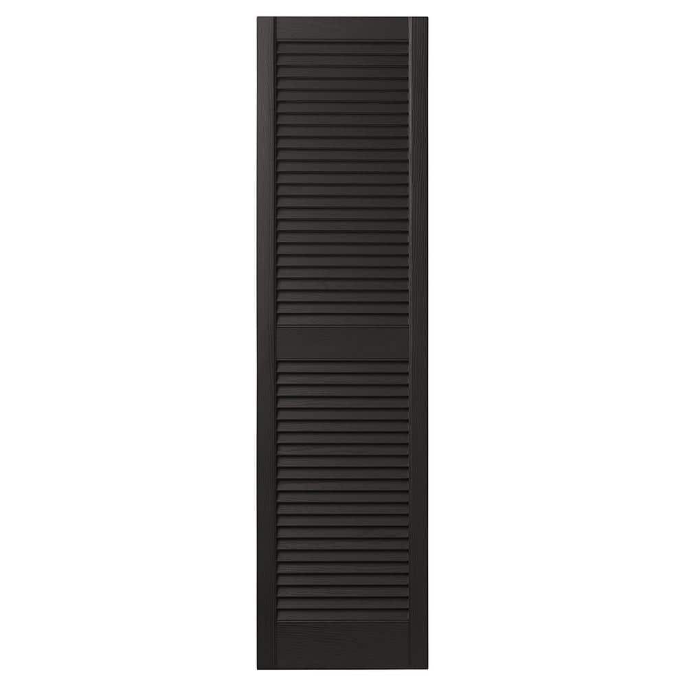 15 in. x 63 in. Open Louvered Polypropylene Shutters Pair in Peppercorn price history on PriceWatchPro