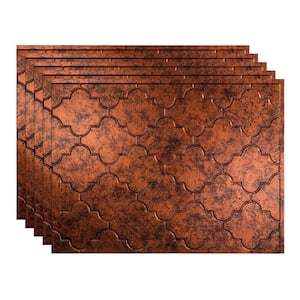 18.25 in. x 24.25 in. Monaco Vinyl Backsplash Panel in Moonstone Copper (5-Pack)