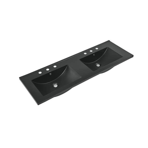 Swiss Madison 18.5 in. W x 47.88 in. D Ceramic Vanity Top in Matte Black