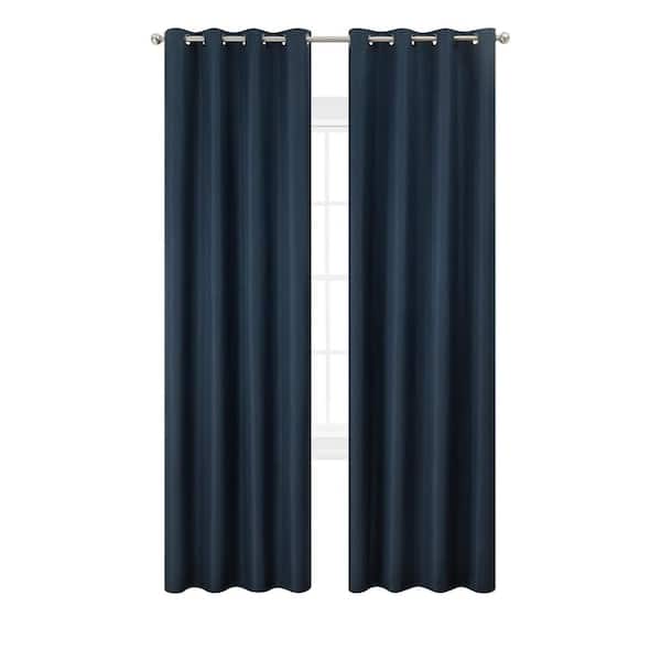 Nautica Ultimate Navy Blackout Grommet Curtain - 52 in. W x 84 in. L (2-Panels)