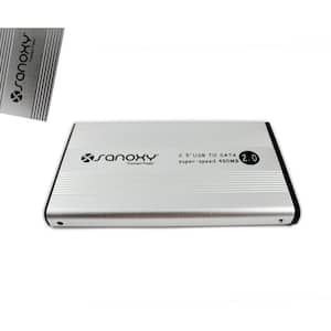 USB External 2.5 in. HDD SATA Enclosure Case in Silver