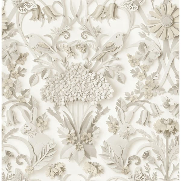 NuWallpaper Brown Taupe Eloise Peel and Stick Wallpaper Sample