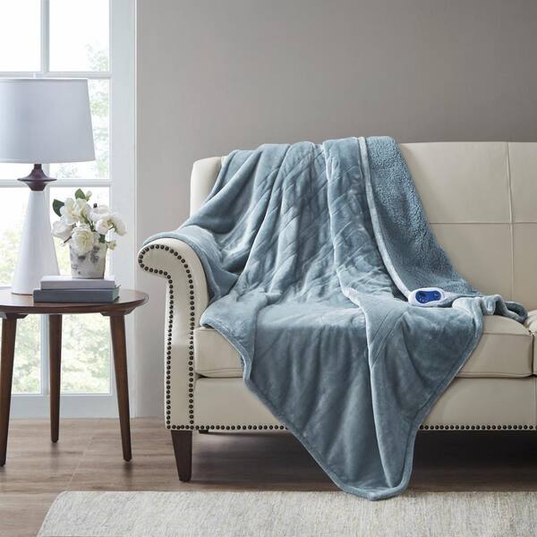 Beautyrest Heated Microlight to Berber Elect Electric Blanket with 20 Heat  Level Setting Controller, Full: 80x84, Indigo