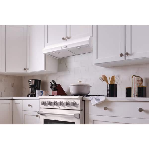 30 in. 320 CFM Convertible Under Cabinet Range Hood in White
