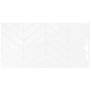 Blok Chevron White 22.56 in. x 11.58 in. Vinyl Peel and Stick Tile (3.57 sq. ft./ 2-pack)