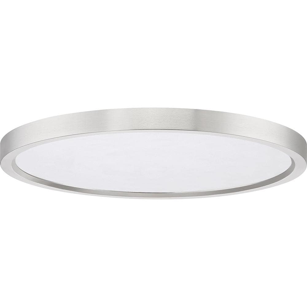 Sleek 15" Brushed Nickel LED Flush Mount with White Acrylic Shade