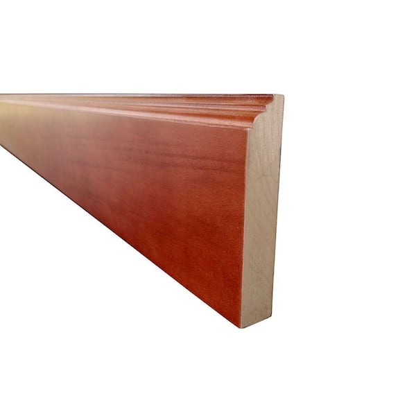 Newport 96 in. W x 0.75 in. D x 4 in. H in Solid Wood Kitchen Cabinet Furniture Base Molding in Cinnamon