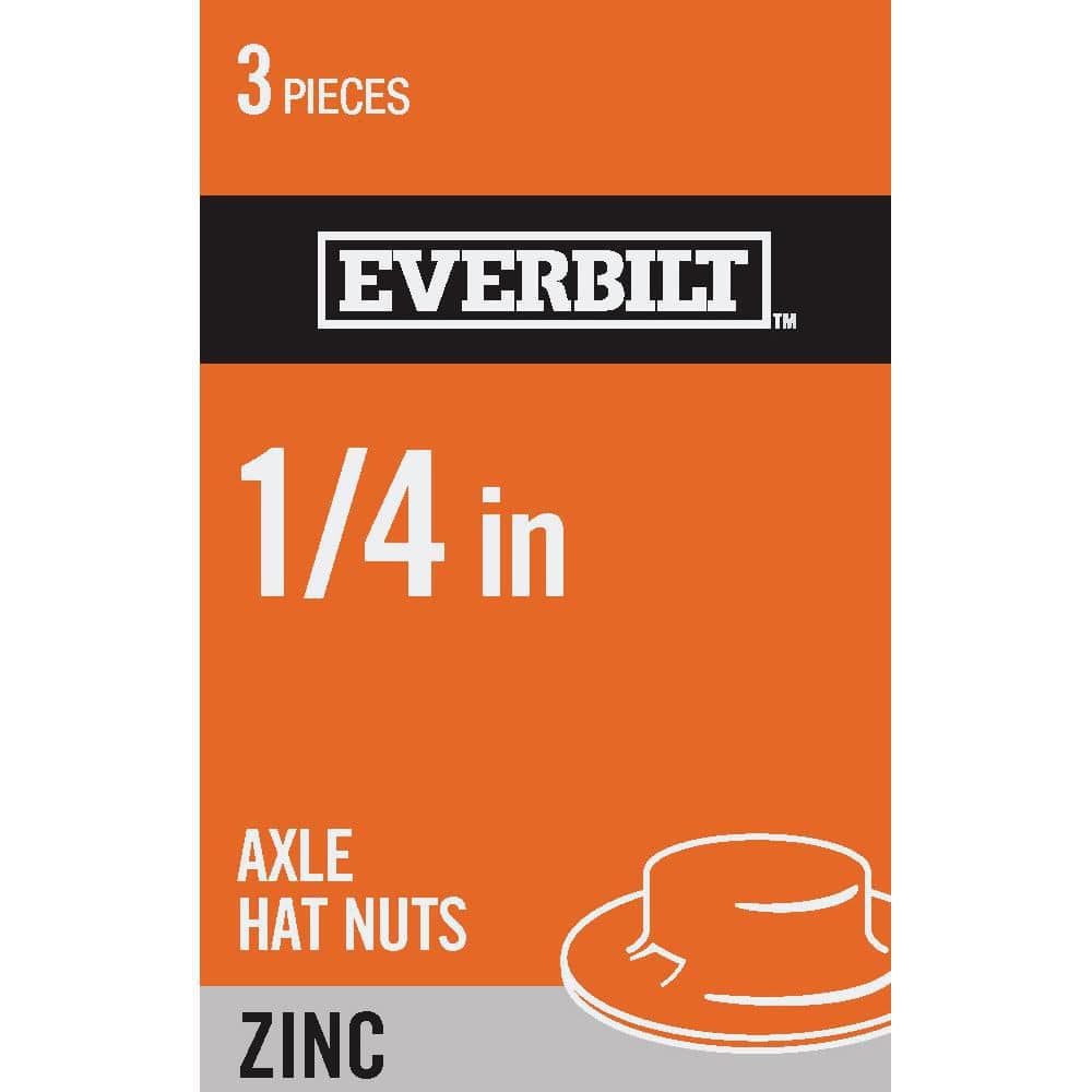 Everbilt 1/4 in. Zinc Plated Axle Hat Nut (3-Pack) 828941 - The
