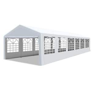 Outdoor 20 ft. x 40 ft. White Galvanized Steel Party Tent-Heavy Duty Wedding Tent with Windows