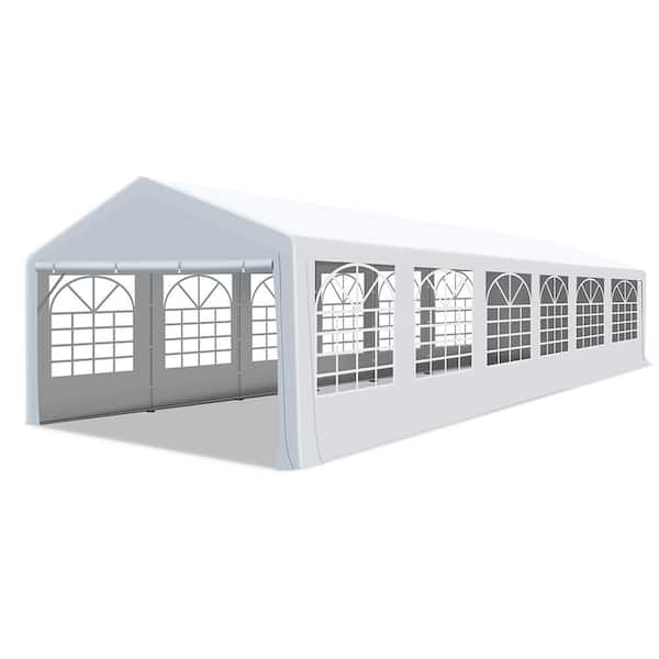 20 ft. x 40 ft. Outdoor Galvanized Steel Party Tent, Heavy Duty Wedding Tent Commercial Event Shelter Canopy