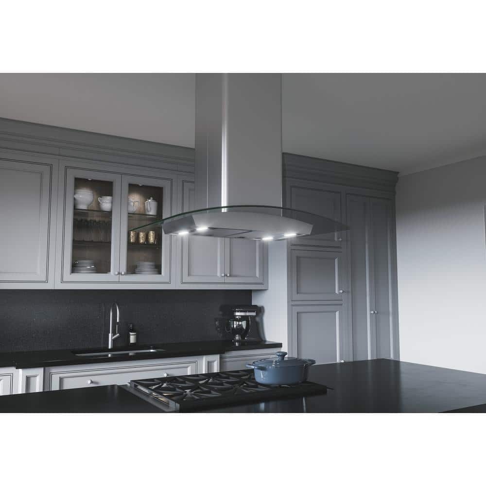 Milano 36" Stainless Steel Convertible Island Range Hood