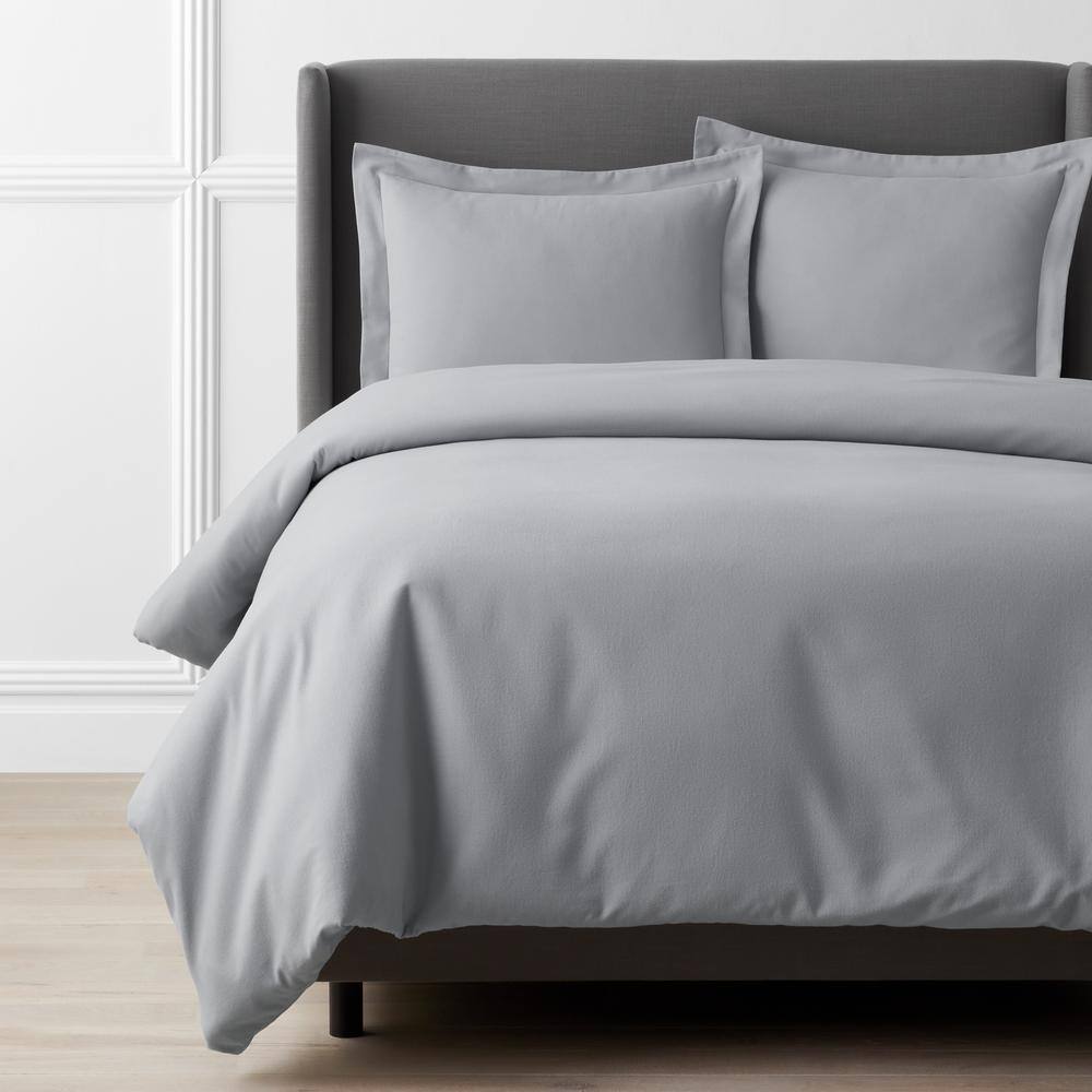 Company Cotton Solid Velvet Flannel Slate Gray King Duvet Cover price history on PriceWatchPro