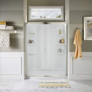 Ovation Curved 30 in. x 60 in. x 72 in. 3-piece Direct-to-Stud Alcove Shower Wall in Arctic White