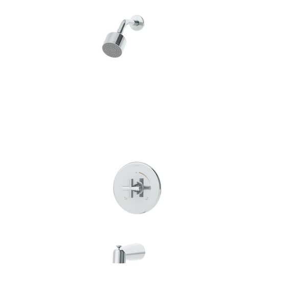 Symmons Dia 1-Handle Tub and Shower Faucet Trim Kit with Cross Handle in Chrome (Valve Not Included)