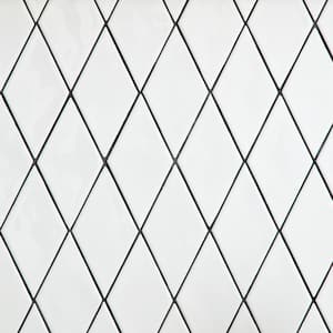 LuxeCraft Handmade White Rhombus 3 in. x 6 in. Glazed Wall Ceramic Tile (5.04 sq. ft./Case)