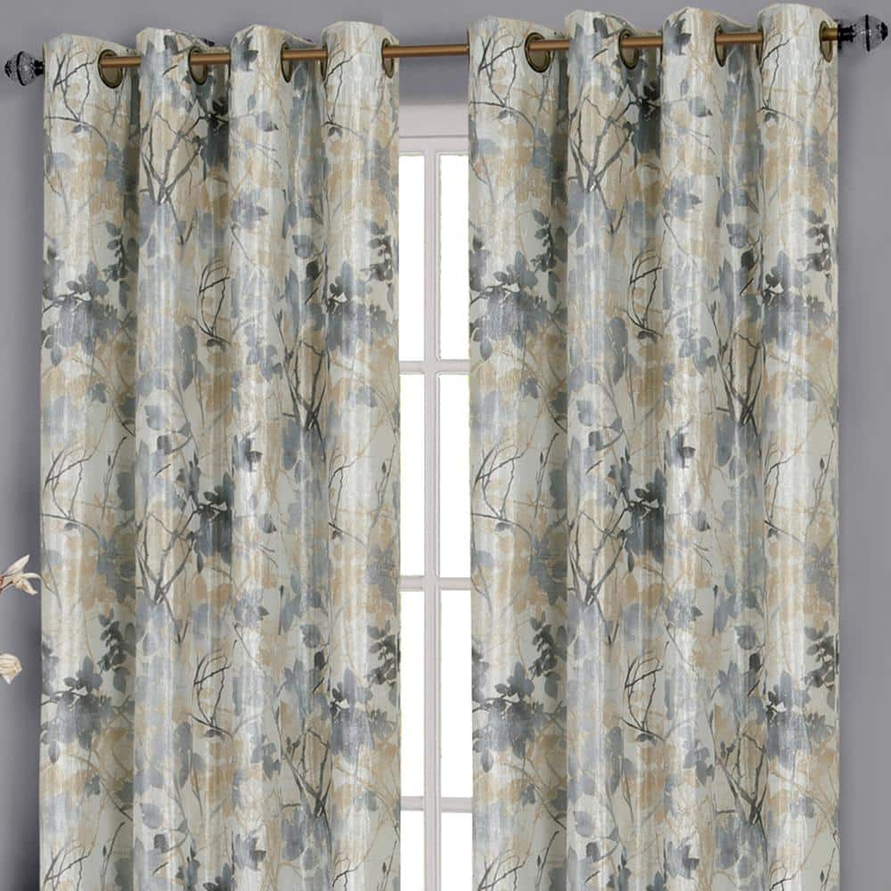 Silver Blackout Grommet Polyester Window Curtain Panel