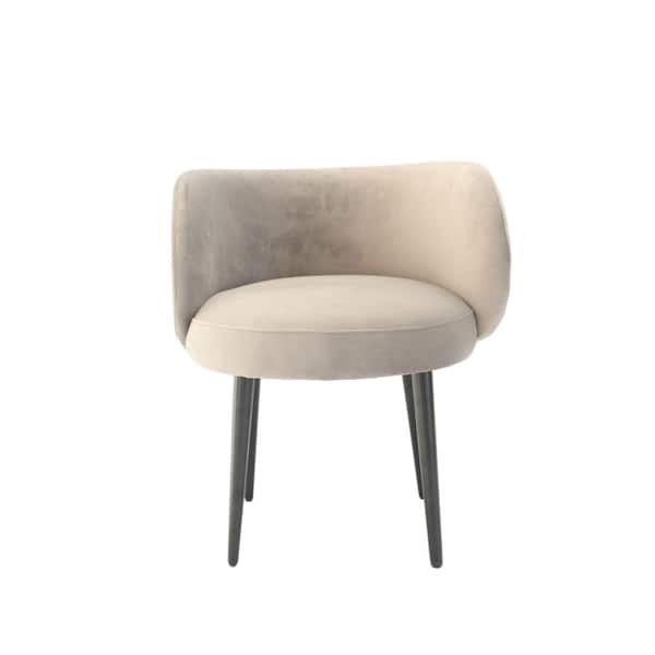 Modrest Hartman Modern Grey Velvet Arm Chair
