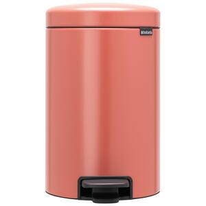 NewIcon 3.2 Gal. Terracotta Pink Step-On Trash Can