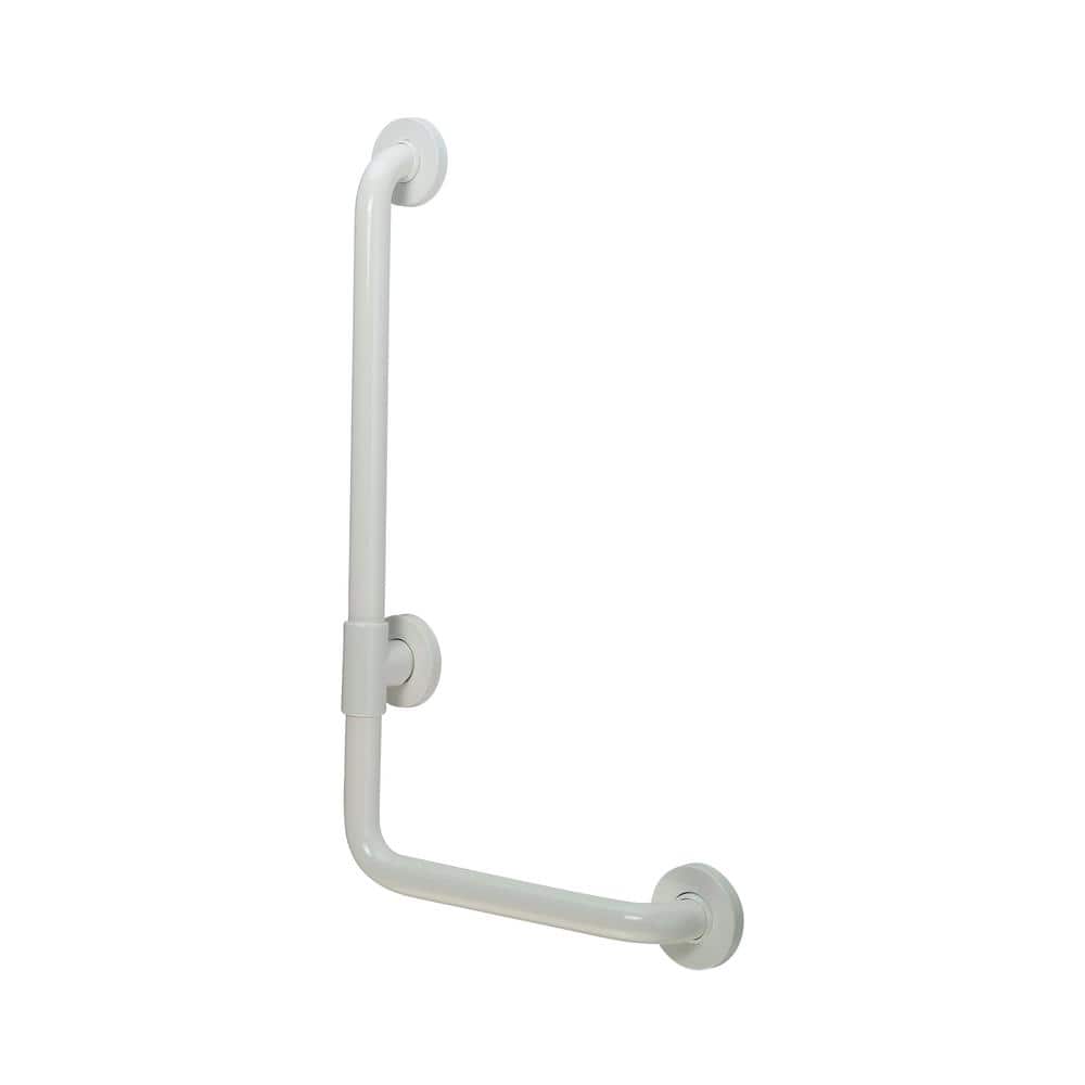 18 in. Contractor Antimicrobial Vinyl Coated L-Shape Grab Bar Right Orienta