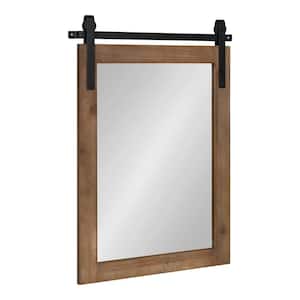 Cates 24 in. x 18 in. Classic Rectangle Framed Rustic Brown Wall Mirror