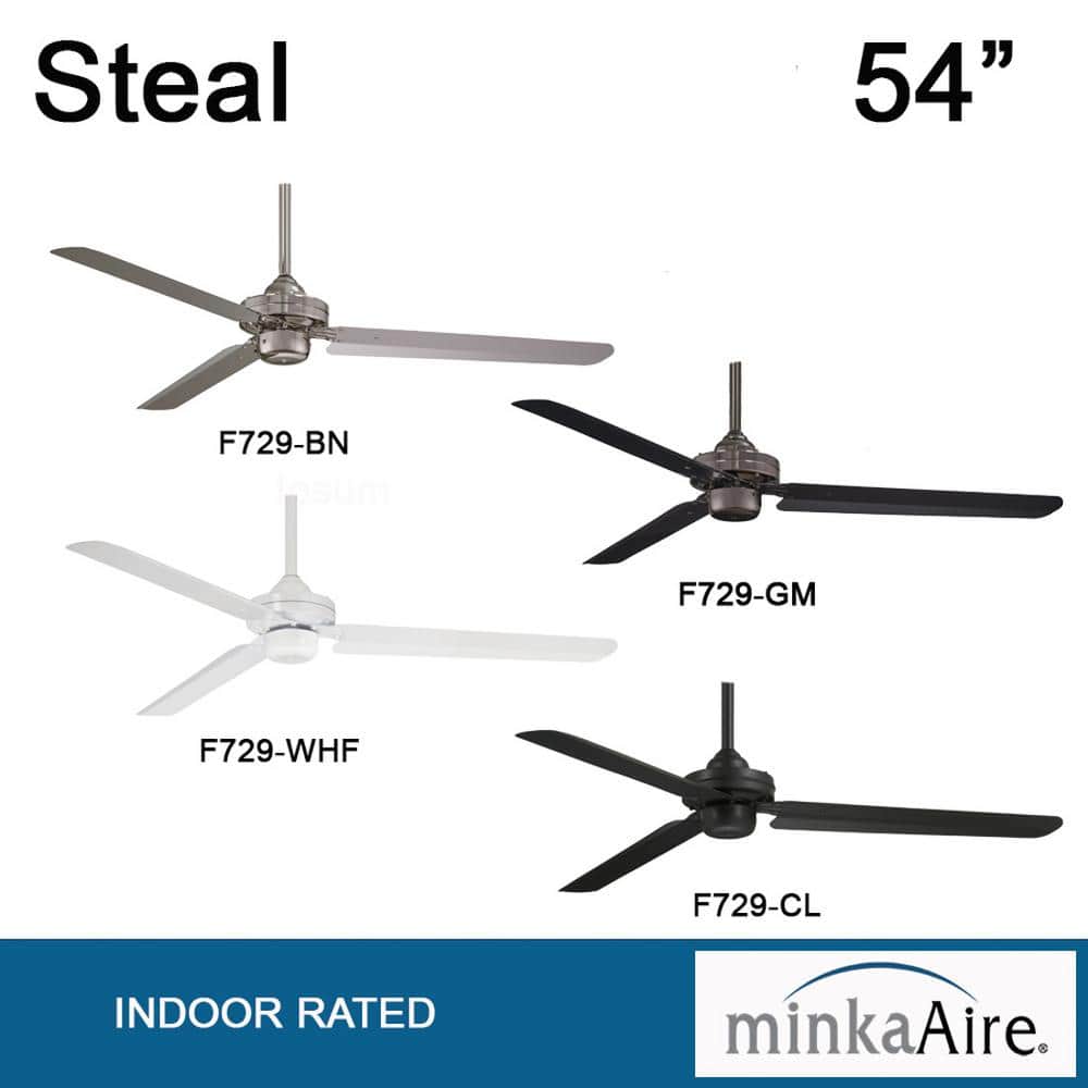 54" Gun Metal Industrial Ceiling Fan with Remote and Lighting