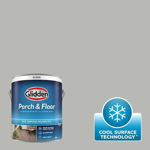Glidden Porch and Floor 1 gal. PPG1009-4 Gray Stone Gloss Interior/Exterior Porch and Floor Paint with Cool Surface Technology