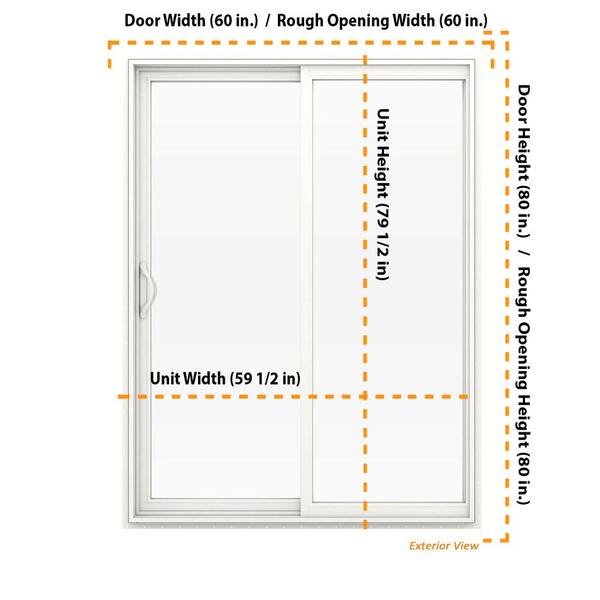 Full Lite Sliding Patio Door W, Sliding Glass Door Opening Size