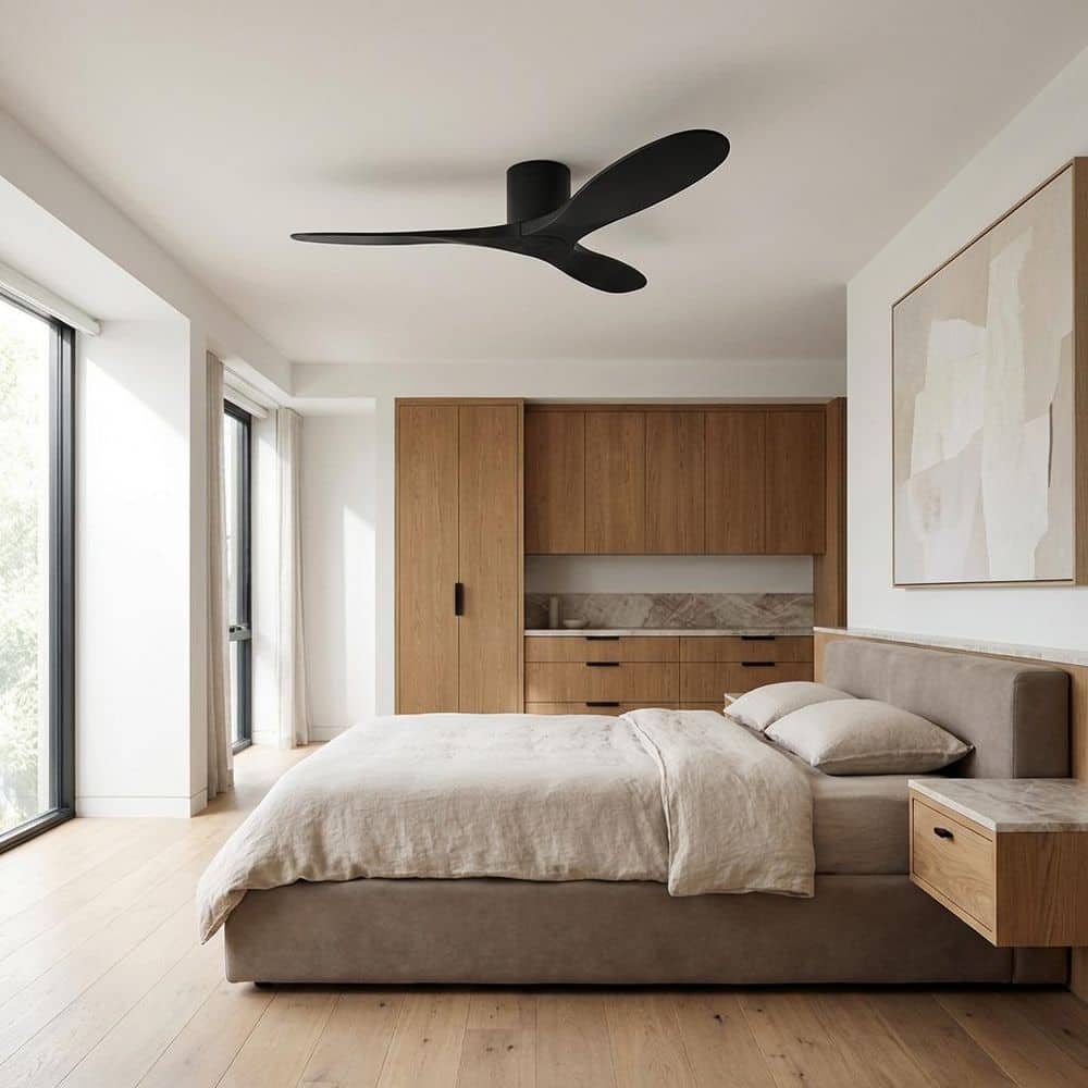 Maverick Smart 52 in. Hugger Midnight Black Indoor/Outdoor Modern Ceiling Fan with Remote Included price history on PriceWatchPro
