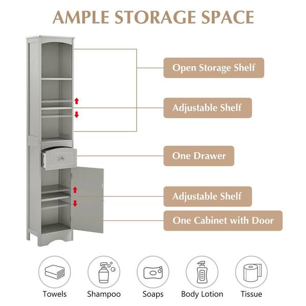 9.1 in. W x 13.4 in. D x 66.9 in. H in WHITE Plywood Ready to Assemble Diagonal Kitchen Cabinet