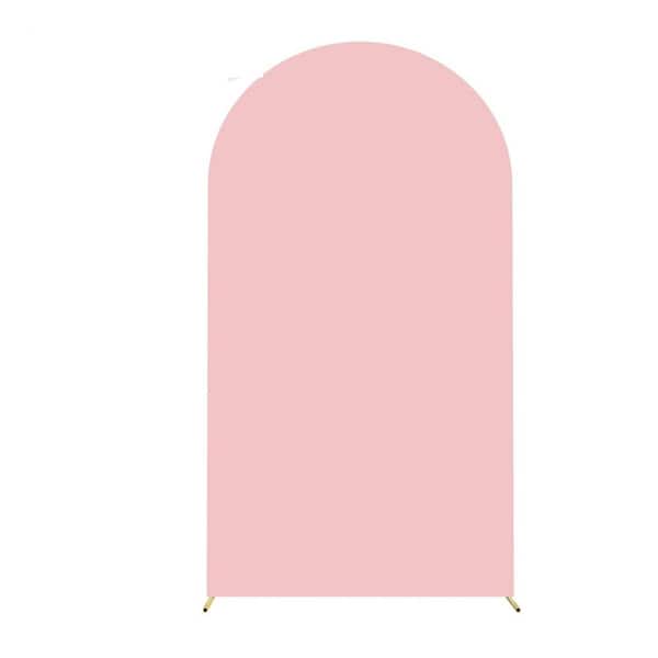 7.2 ft. Blushing Pink Spandex Wedding Arch Cover Round Top Chiara Stand for Party Ceremony Decoration