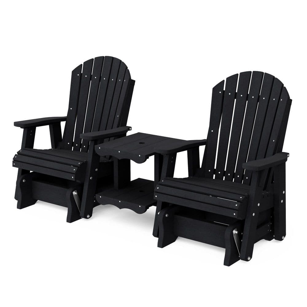 Heritage 2-Person Black HDPE Plastic Outdoor Double Rock-A-Tee Glider Set price history on PriceWatchPro