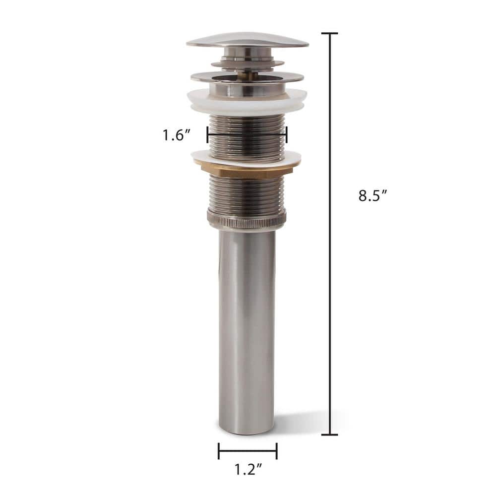 Brushed Nickel 9'' Pop-Up Bathroom Sink Drain