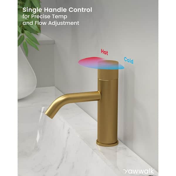 YAWWALK Single Handle Sink Faucet Modern Bathroom Single Hole
