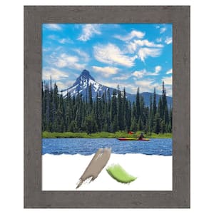 Opening Size 22 in. x 28 in. Rustic Plank Grey Picture Frame