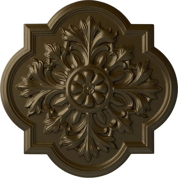 Ekena Millwork 20" x 1-3/4" Bonetti Urethane Ceiling Medallion (Fits Canopies upto 5-1/8"), Brass